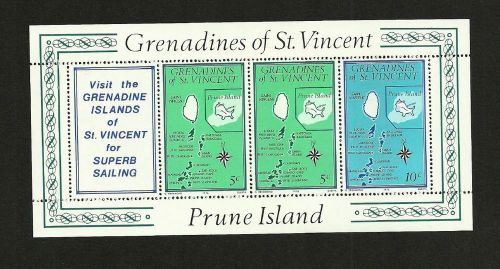 Grenadines of st vincent postal issue 1976 - prune island - mint booklet pane