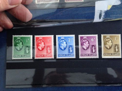 Virgin Islands, Grenada &amp; St vincent mint lot of stamps on cards Commonwealth