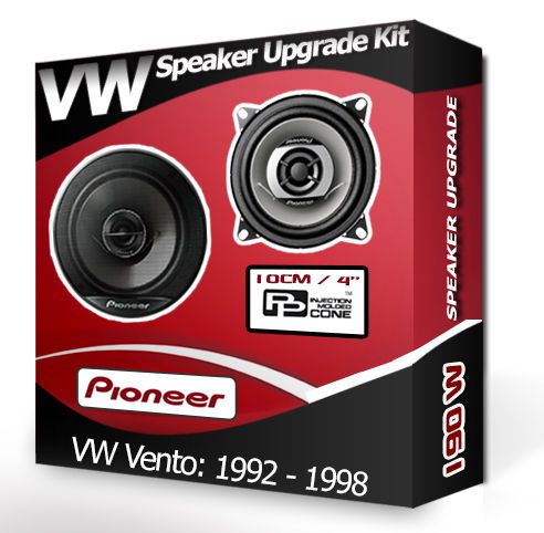 Vw vento front dash speakers pioneer 4&#034; 10cm car speaker kit 190w