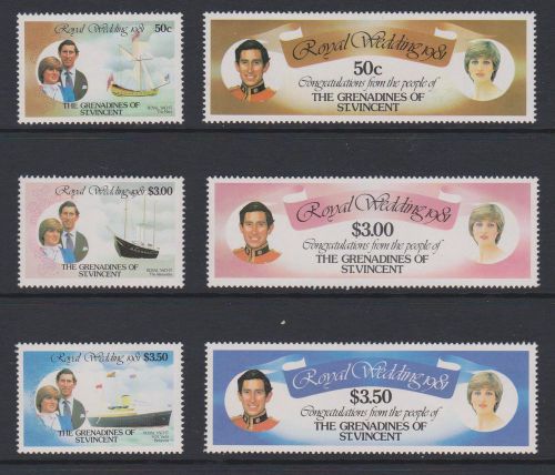 St Vincent Grenadines 1981- SG 195-200 Royal Wedding - unmounted mint set of 6