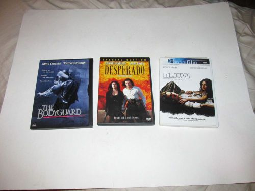 T25 DVD Movie Lot - The Bodyguard - Desperado - Blow Johnny Depp