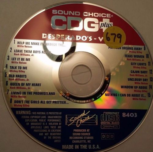 Sound Choice Spotlight Karaoke CDG Rare Out of Print SC8403 Desperados, US $24.99, image 1