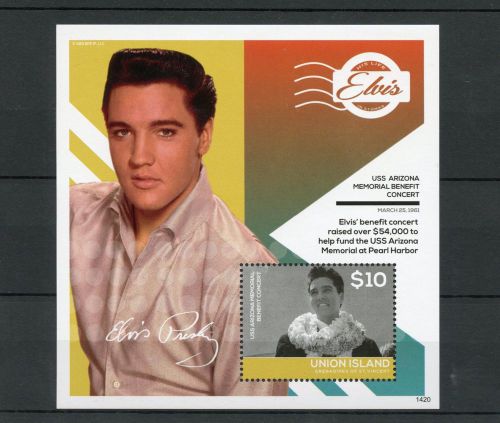 Union island grenadines st vincent 2014 mnh elvis presley uss arizona 1v s/s iii