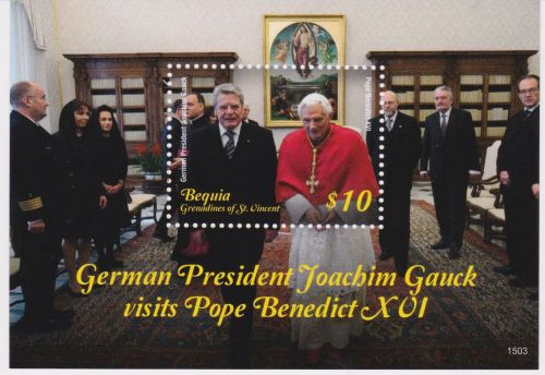 Bequia St Vincent - Pope Benedict XVI, 2015 - 1503 S/S MNH