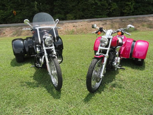 HIS AND HER HARLEY DAVIDSON 1200 SPORTSTERS w/ CSC LEGEND TRIKE KITS