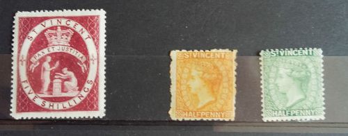 Early st vincent stamps,very fine  mint,lightly hinged
