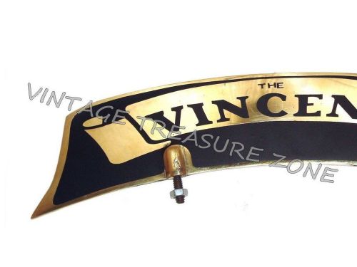 Vincent brass front mudguard number plate new