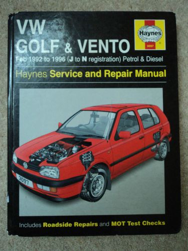 VW Golf &amp; Vento Haynes manual FREE POST