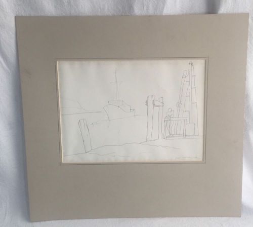 Original Vincent Walker Ink Drawing From Collection 1979 17x18&#034;
