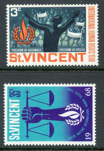 St vincent - 1968 - human rights year set of 2 mm sg268/269