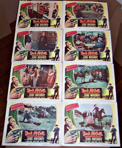 JACK MCCALL, DESPERADO (1953) GEORGE MONTGOMERY WESTERN ORIG 8 CARD LOBBY SET