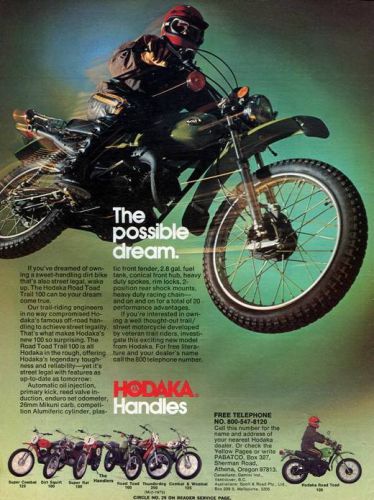 1975 Hodaka Road Toad 100 Motorcycle Original Color Ad