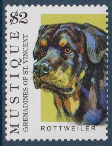 Rottweiler dogs st vincent mnh stamp