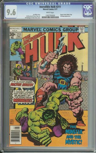 Incredible hulk #211 cgc 9.6 white pages // ed hannigan/ernie chan cover
