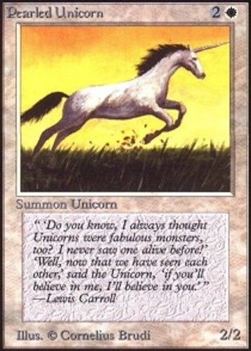 Pearled unicorn x1 (beta) mtg (nm) *ccghouse* magic