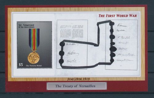 LF09345 St Vincent medals world war I military good sheet MNH
