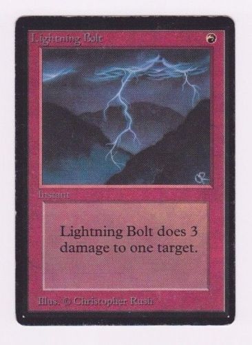 Mtg magic the gathering - lightning bolt - limited edition beta - mp