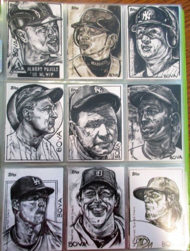 Topps Baseball Sketch Cards by Vincent Bova Complete Artist&#039;s Proof Set