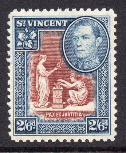 St Vincent 2/6 Stamp c1938-47 Mounted Mint