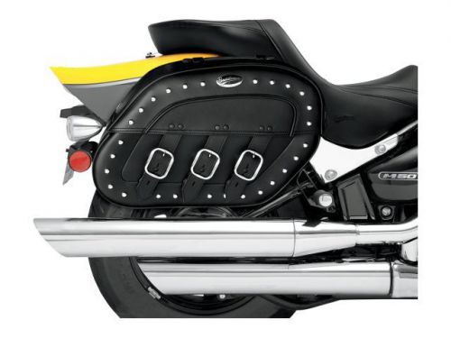 Saddlemen Black Desperado Rivet Leather Motorcycle Saddlebags 03-07 Honda VTX