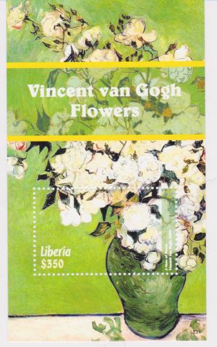 Liberia - Vincent van Gogh&#039;s Flowers 2015 - 1531 S/S MNH