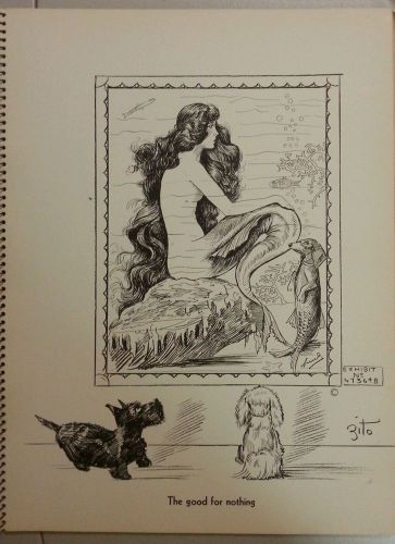 1936 Vincent Zito &#034;The Good for Nothing&#034; Nude Mermaid Mer-Dog Scotty Dog