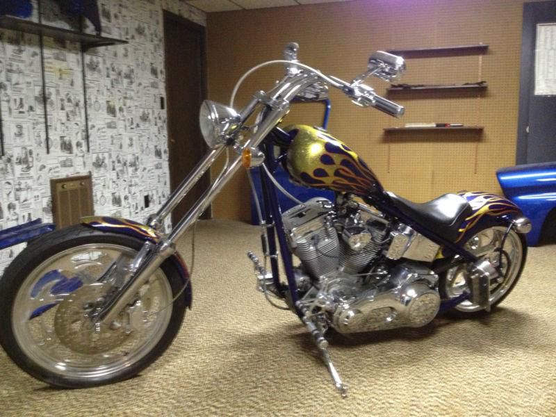 custom chopper/harly davison red horse mustang revtec 100inch