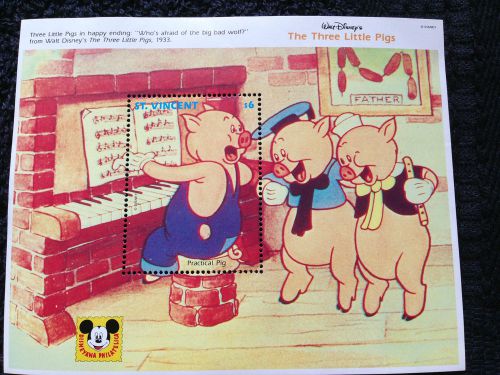 DISNEY STAMP ST VINCENT SOUVENIOR SHEET MINT NH