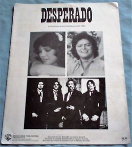 &#034;desperado&#034; recorded by eagles/ronstadt/rodriguez - sheet music (1973, vg)