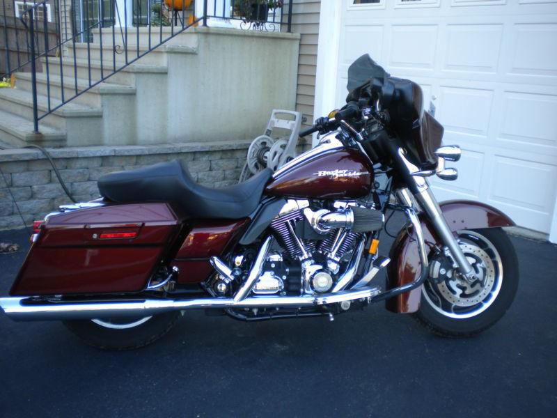 2008 street glide crimson red sunglow adult owned