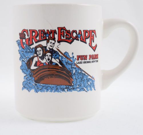 Vintage 1980s Great Escape Fun Park Lake George NY Coffee Mug Desperado Plunge