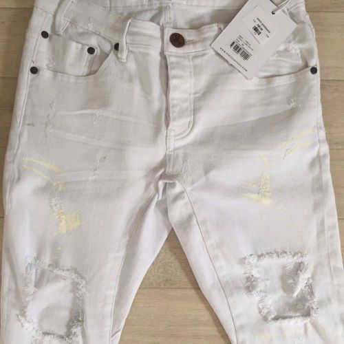 ONE TEASPOON Jeans Denim Slim  LUXE WHITE DESPERADOS 28 NWT Free Shipping, US $57.90, image 4
