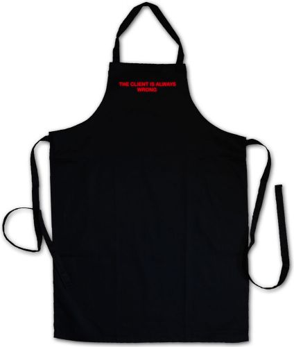 The client is always wrong bbq cooking kitchen apron - rodriguez desperado