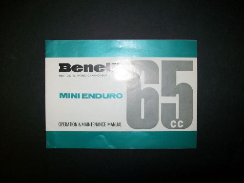 Benelli 65cc mini enduro operation &amp; maintenance manual    (new)