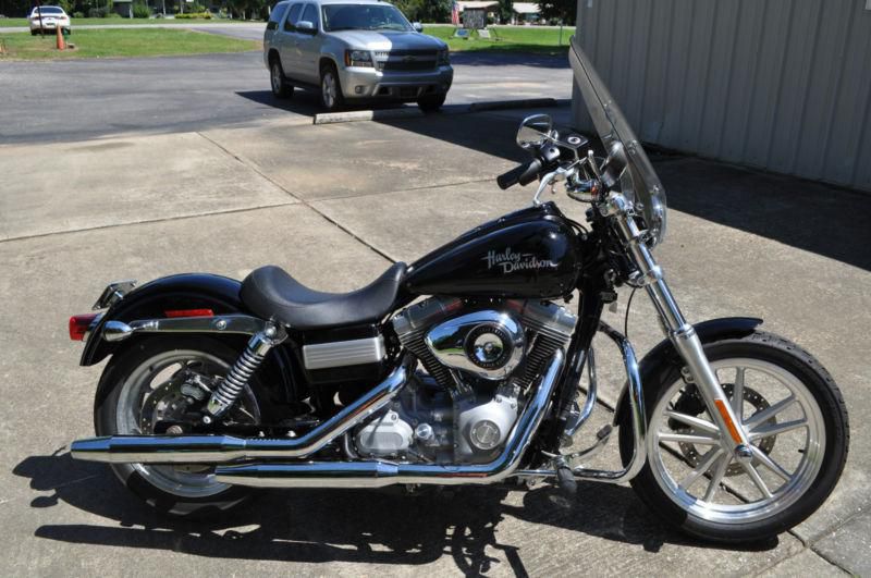 Harley-davidson fxd dyna superglide, black, 313 lady owned mi. fwd cont,like new