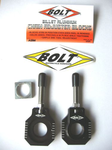 Bolt Chain Adjusters Axle Blocks Husaberg Black All 08 09 10 11 12 NEW