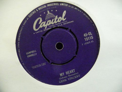 GENE VINCENT &#034; MY HEART &#034; Or.UK CAPITOL EX+ COND.IN Or.SL.
