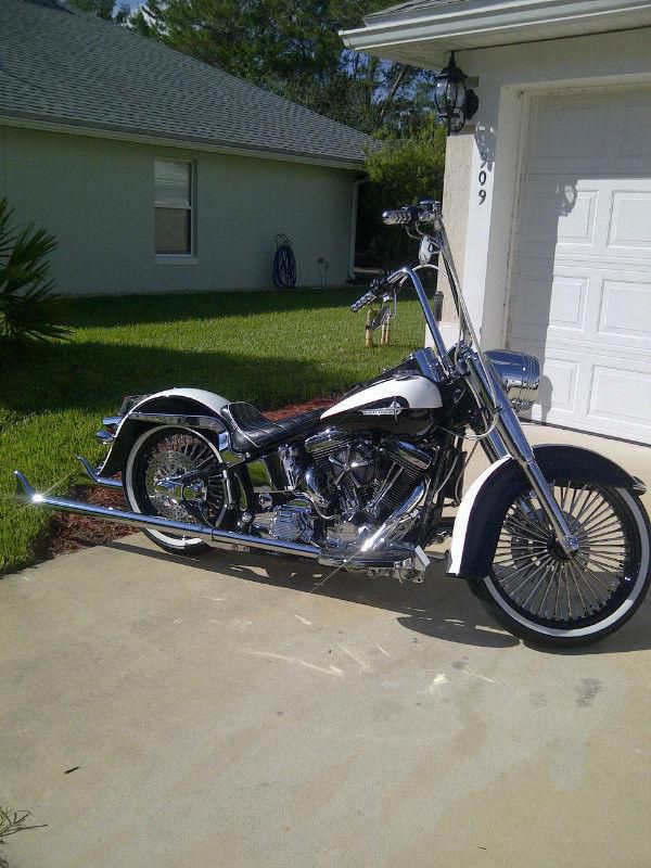 1998 harley davidson flstc must see tons of extras!!! apes, pipes, lepera....