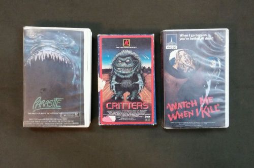 Lot of 3 horror beta video tapes &#034;critters, parasite, watch me when i kill&#034;