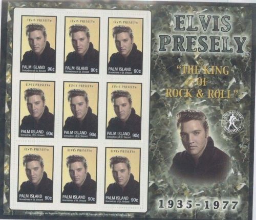 Elvis presley sheet of 9 mnh - st.vincent &amp; palm island e1