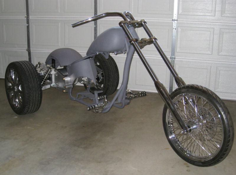 Harley trike chopper rolling chassis frame independent rear suspension roller