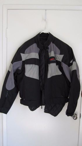 Gericke Vento Mens Black and Grey Motorcyle Jacket- Size XL