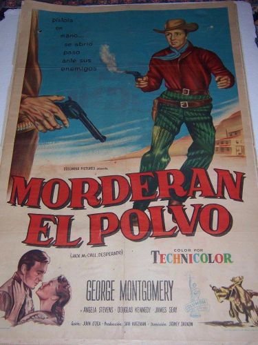 RARE ARGENTINA MOVIE POSTER MORDERAN EL POLVO JACK McCALL DESPERADO 1953