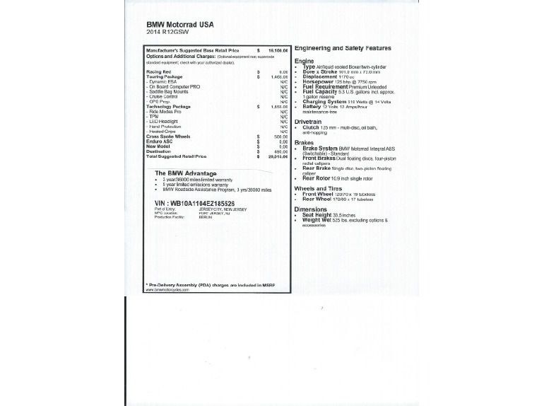 2014 BMW R1200GSW , $20,015, image 20