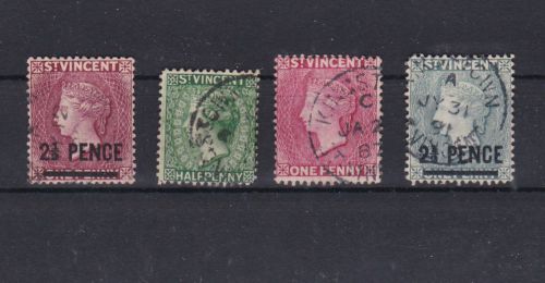 ST VINCENT EARLY USED STAMP ISSUES . REF 4010