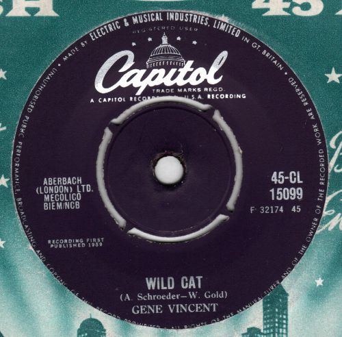 Gene vincent uk 45 - &#034;wild cat&#034; / &#034;right here on earth&#034;