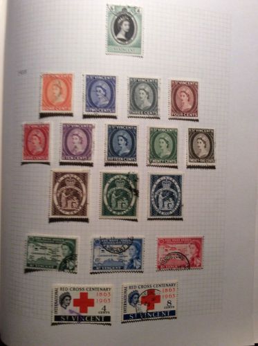 Stamps St. Vincent 1953 Queen Elizabeth values to 2.50 dollars + extra sets