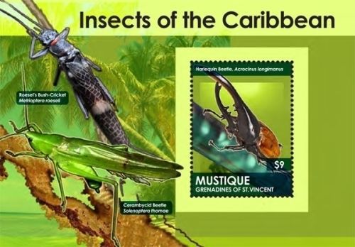 Mustique st vincent - insects of the caribbean, 2011 - 1115 s/s mnh