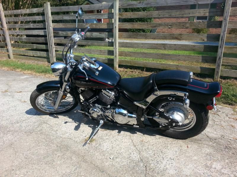 Black and red, brand new condition, cruiser, motorcycle, Yamaha