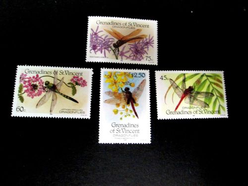 St. vincent grenadines dragonflies set complete(4 values) very fine mint nh